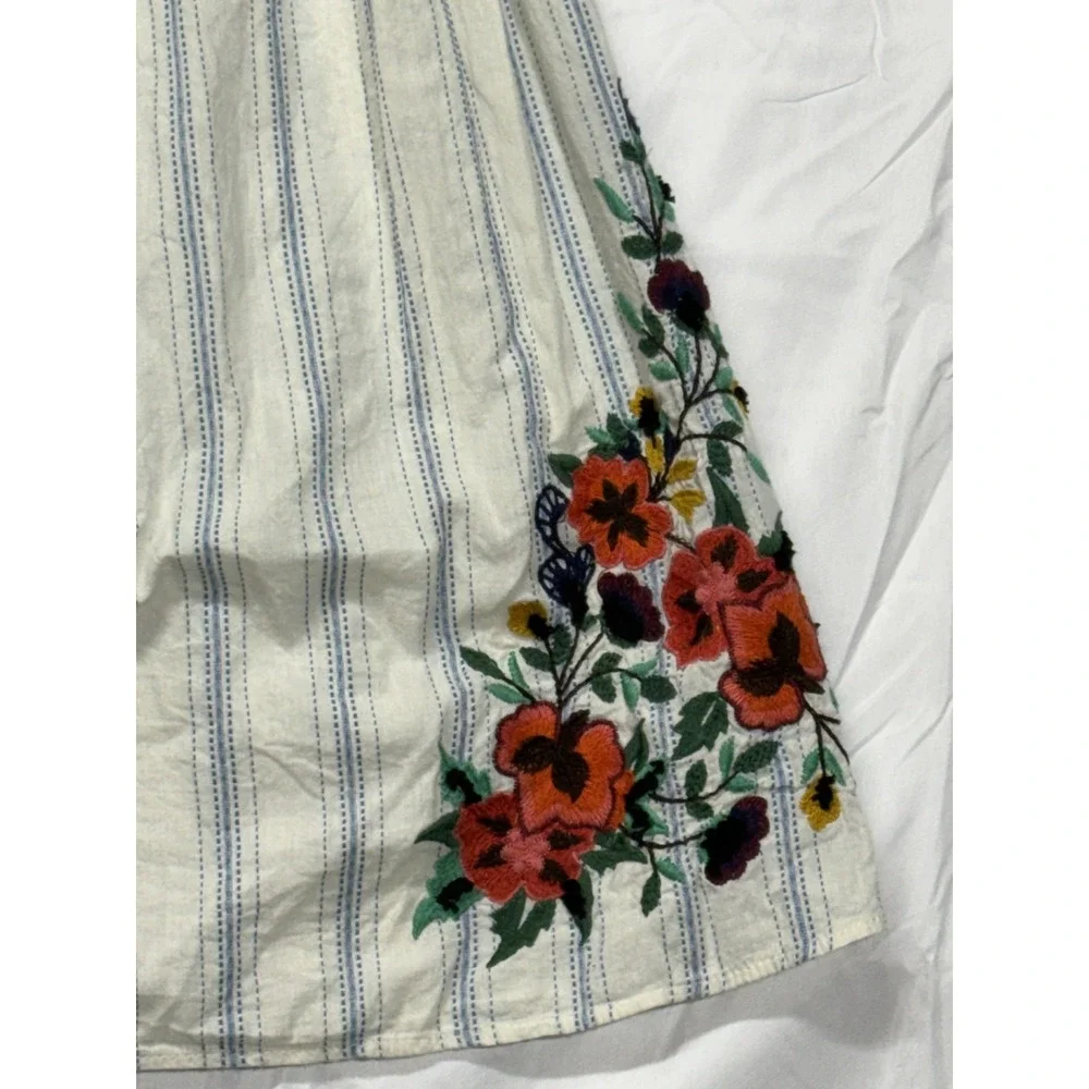 TRF Collection Women's XS Floral Embroidery Off-The-Shoulder Short-Sleeve Dress - Picture 4 of 12